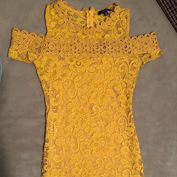 Ambiance Gold Off-Shoulder Sheath Dress - Picture 1 of 9
